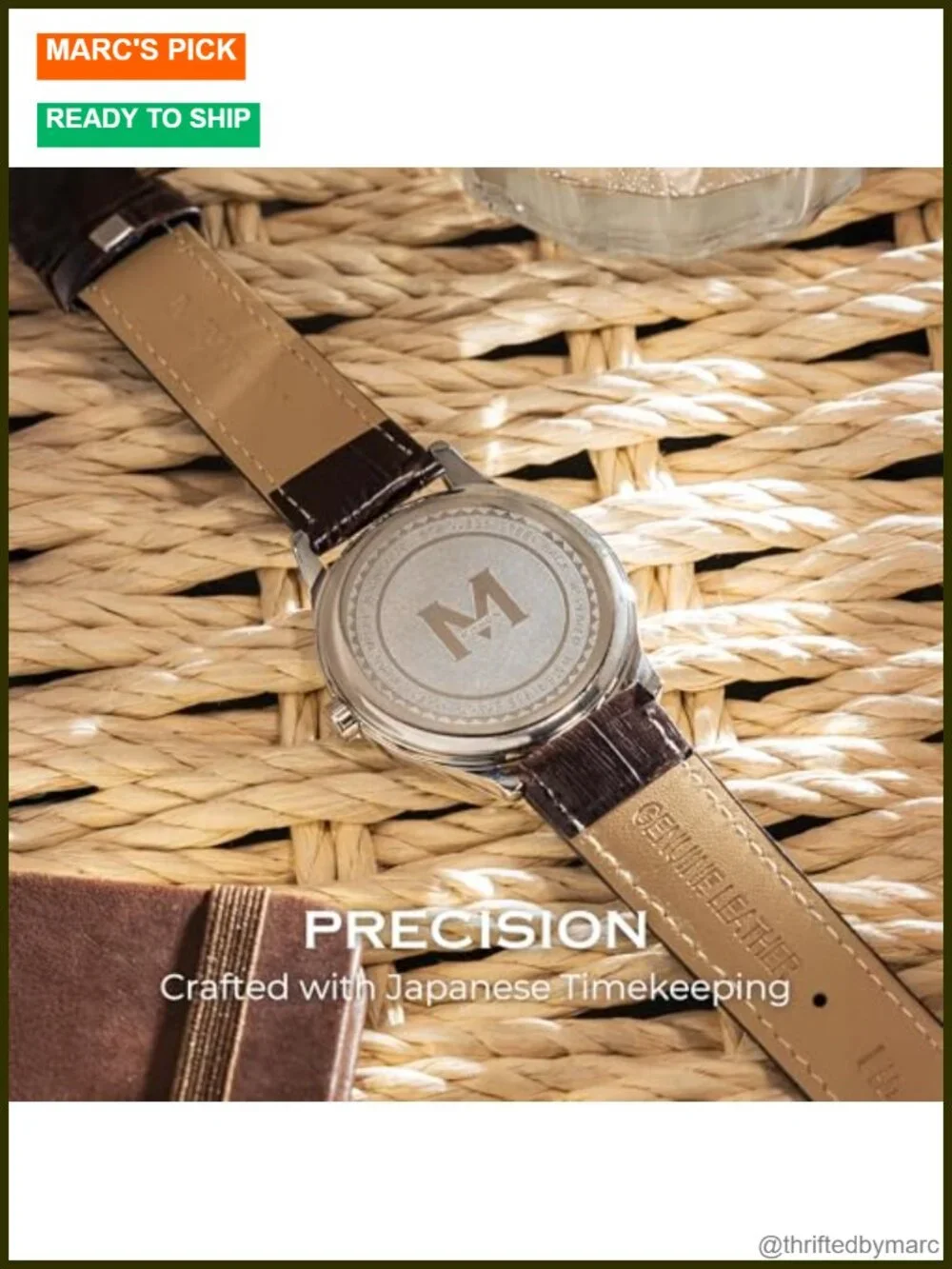 Classic Ultra-Thin Minimalist Analog Watch with Genuine Leather Strap